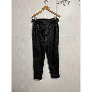 Women's Peter Som Black Faux Leather Pants Size 10